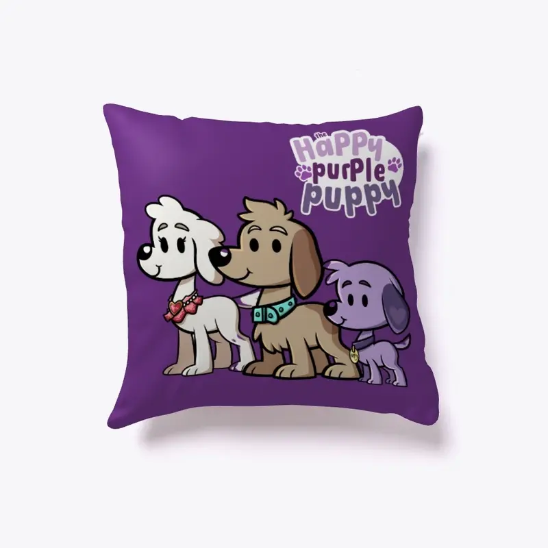 Happy Purple Puppy Family