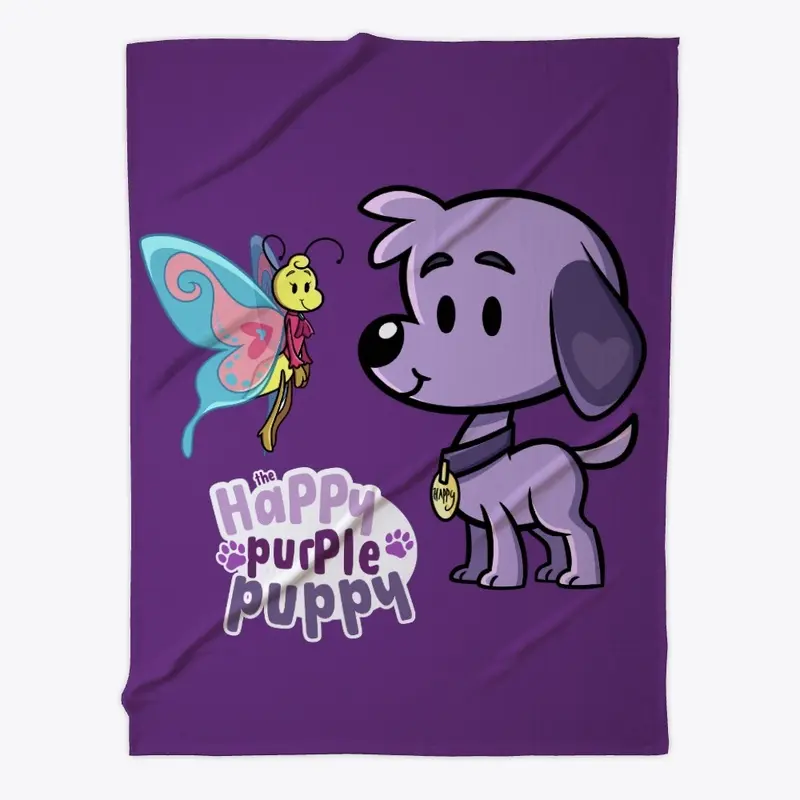 Happy Purple Puppy and Bula Butterfly