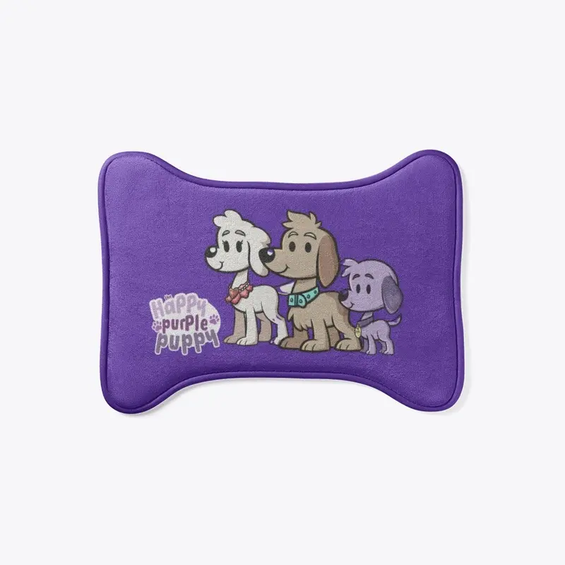 Happy Purple Puppy Family Feeding Mat