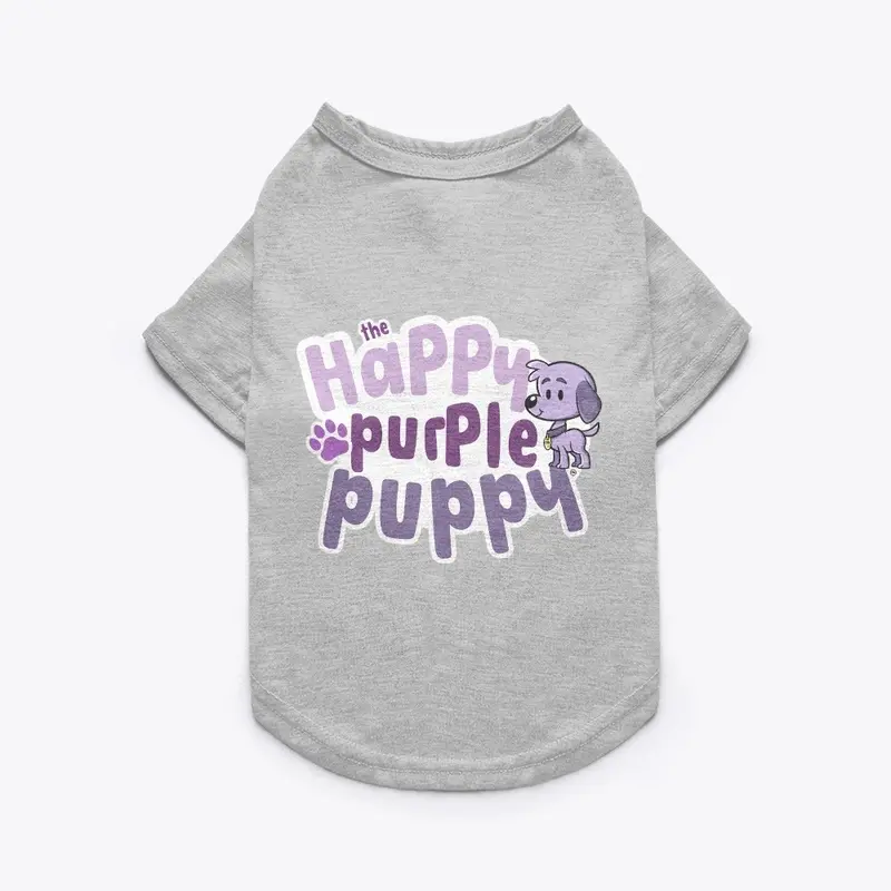 Happy Purple Puppy Pet Tee